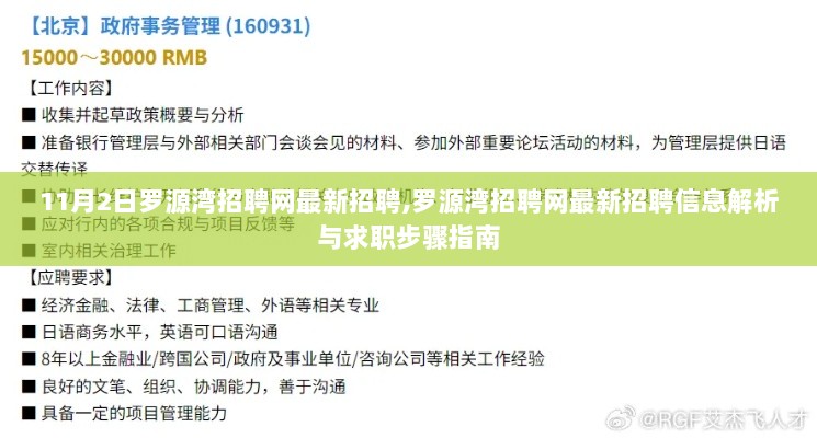 罗源湾招聘网最新招聘信息解析与求职步骤指南（11月2日更新版）