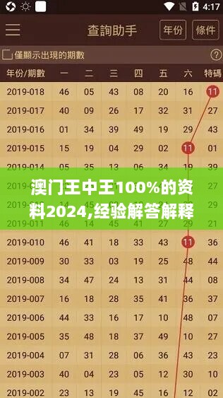 澳门王中王100%的资料2024,经验解答解释落实_GM版44.355