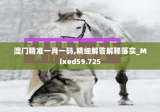 澳门精准一肖一码,精细解答解释落实_Mixed59.725