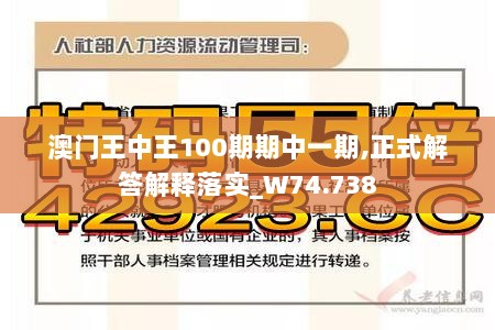 澳门王中王100期期中一期,正式解答解释落实_W74.738