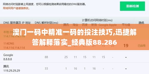 澳门一码中精准一码的投注技巧,迅捷解答解释落实_经典版88.286