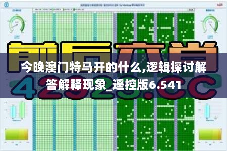 今晚澳门特马开的什么,逻辑探讨解答解释现象_遥控版6.541