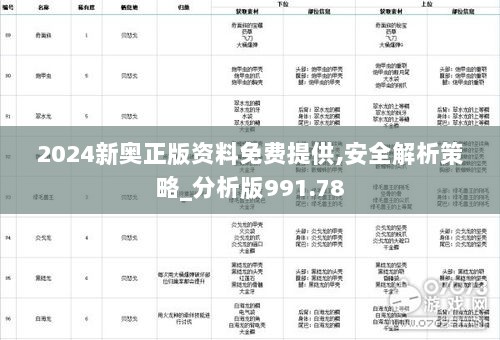 2024新奥正版资料免费提供,安全解析策略_分析版991.78