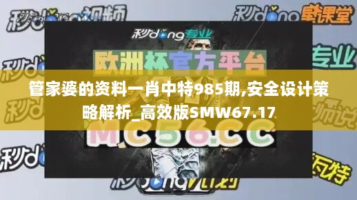 管家婆的资料一肖中特985期,安全设计策略解析_高效版SMW67.17