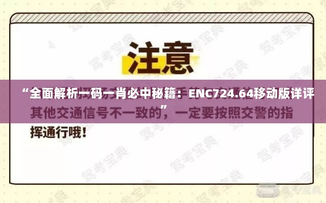 “全面解析一码一肖必中秘籍：ENC724.64移动版详评”