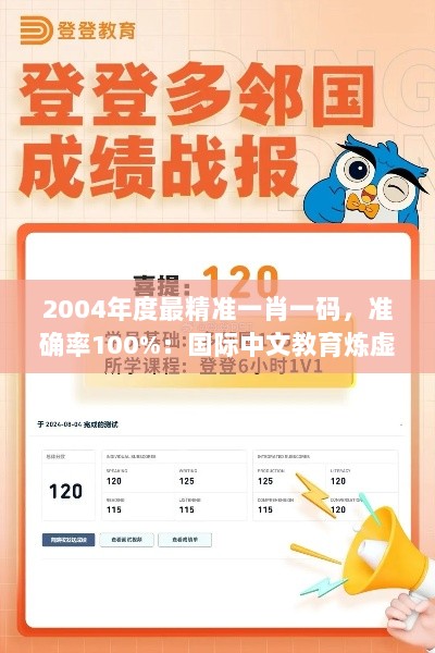 2004年度最精准一肖一码，准确率100%：国际中文教育炼虚DVO4.94解析