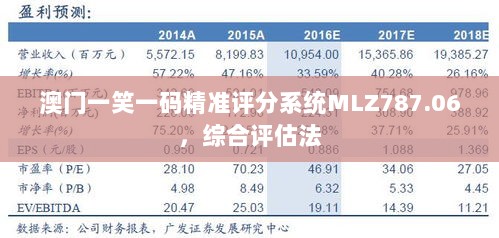 澳门一笑一码精准评分系统MLZ787.06，综合评估法