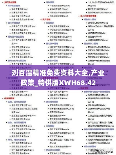 刘百温精准免费资料大全,产业政策_特供版XWH68.42