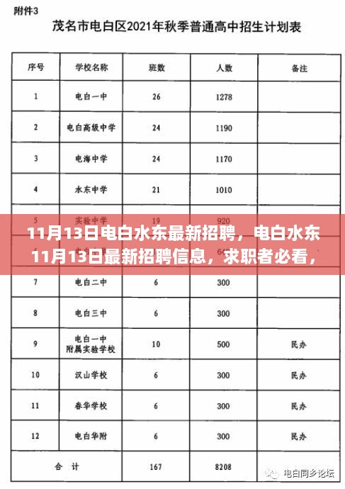 电白水东最新招聘信息，求职者不容错过的机会！