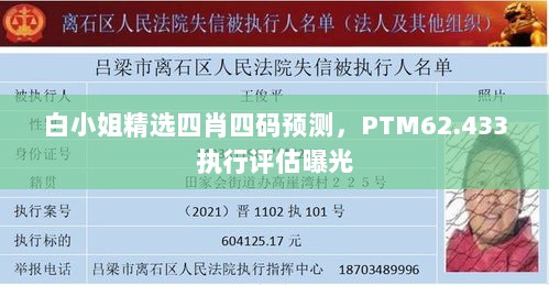 白小姐精选四肖四码预测，PTM62.433执行评估曝光