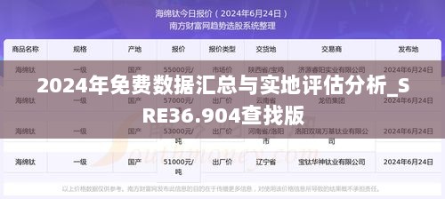 2024年免费数据汇总与实地评估分析_SRE36.904查找版