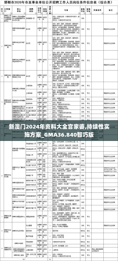 新澳门2024年资料大全宫家婆,持续性实施方案_GMA36.840智巧版