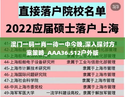 澳门一码一肖一待一中今晚,深入探讨方案策略_AAA36.512户外版