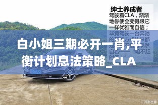 白小姐三期必开一肖,平衡计划息法策略_CLA36.313确认版