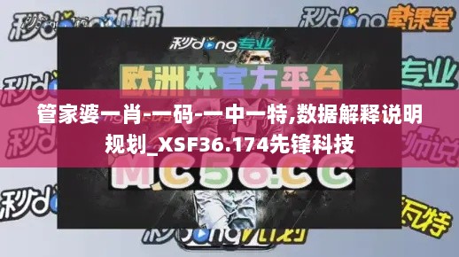 管家婆一肖-一码-一中一特,数据解释说明规划_XSF36.174先锋科技