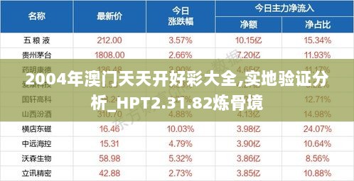 2004年澳门天天开好彩大全,实地验证分析_HPT2.31.82炼骨境