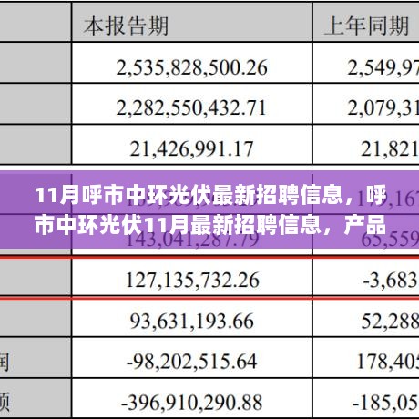 呼市中环光伏11月最新招聘信息及产品特性市场分析