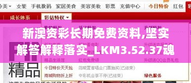 新澳资彩长期免费资料,坚实解答解释落实_LKM3.52.37魂银版