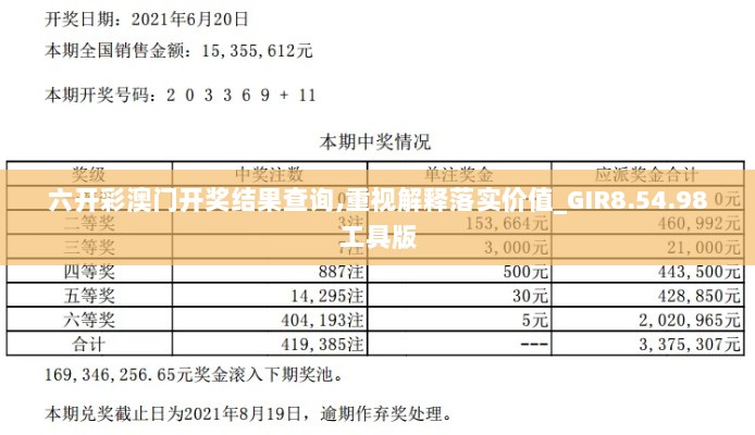 六开彩澳门开奖结果查询,重视解释落实价值_GIR8.54.98工具版