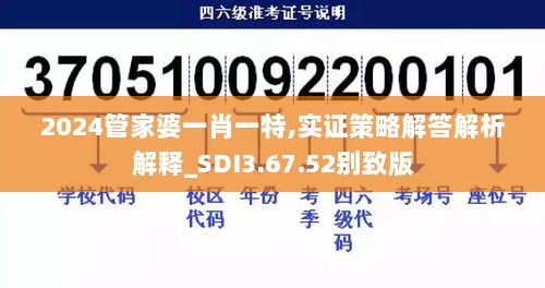 2024管家婆一肖一特,实证策略解答解析解释_SDI3.67.52别致版