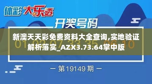 新澳天天彩免费资料大全查询,实地验证解析落实_AZX3.73.64掌中版