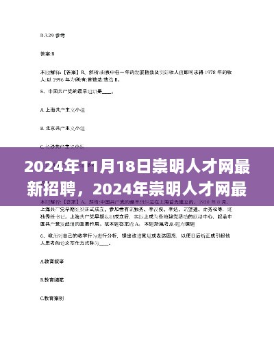 2024年崇明人才网最新招聘信息解析与解读