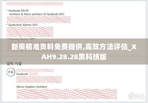 新奥精准资料免费提供,高效方法评估_XAH9.28.28黑科技版