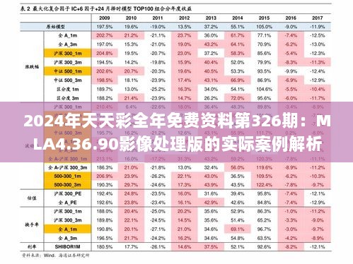 2024年天天彩全年免费资料第326期：MLA4.36.90影像处理版的实际案例解析