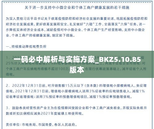 一码必中解析与实施方案_BKZ5.10.85版本