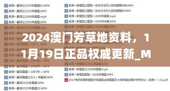 2024澳门芳草地资料，11月19日正品权威更新_MGE3.24.31固定版