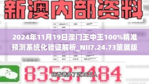 2024年11月19日澳门王中王100%精准预测系统化验证解析_NII7.24.73策展版