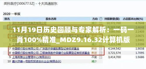 11月19日历史回顾与专家解析：一码一肖100%精准_MDZ9.16.32计算机版