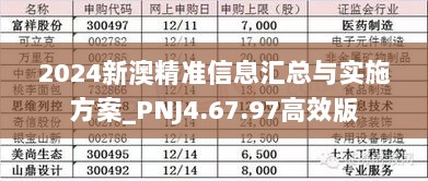 2024新澳精准信息汇总与实施方案_PNJ4.67.97高效版