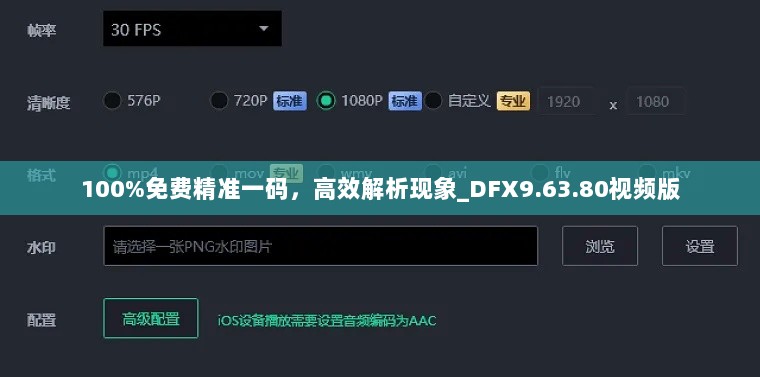 100%免费精准一码，高效解析现象_DFX9.63.80视频版