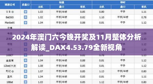 2024年澳门六今晚开奖及11月整体分析解读_DAX4.53.79全新视角