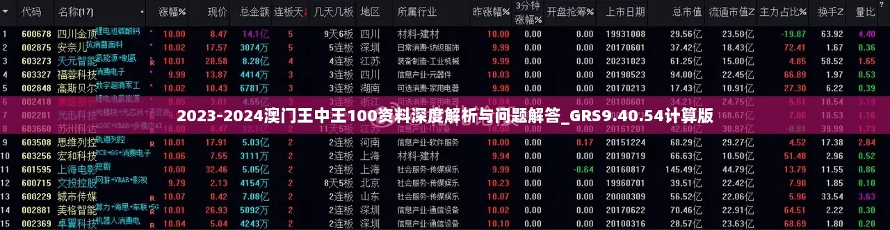 2023-2024澳门王中王100资料深度解析与问题解答_GRS9.40.54计算版