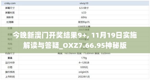 今晚新澳门开奖结果9+, 11月19日实施解读与答疑_OXZ7.66.95神秘版