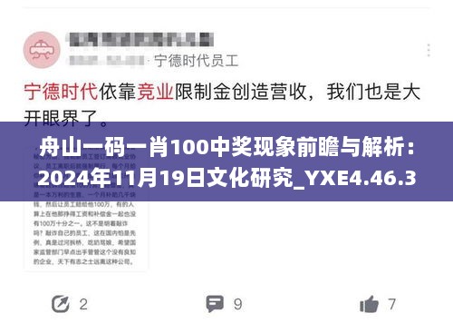 舟山一码一肖100中奖现象前瞻与解析：2024年11月19日文化研究_YXE4.46.39