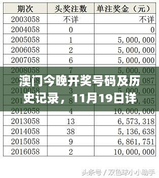 澳门今晚开奖号码及历史记录，11月19日详细解析_YWR7.41.66版本