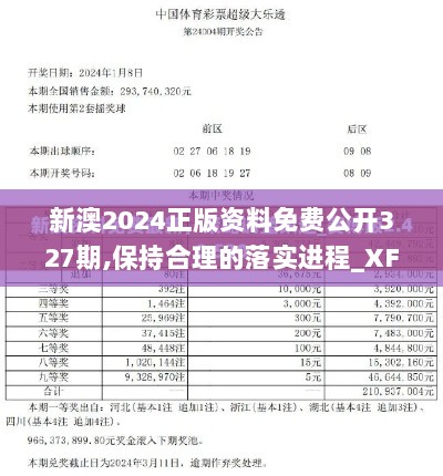 新澳2024正版资料免费公开327期,保持合理的落实进程_XFY3.34.98优先版