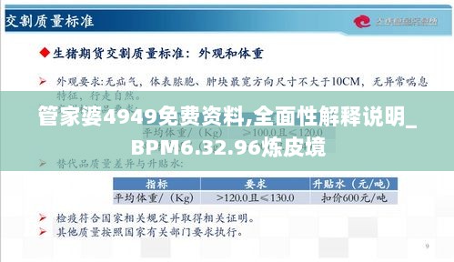 管家婆4949免费资料,全面性解释说明_BPM6.32.96炼皮境