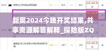 新奥2024今晚开奖结果,共享资源解答解释_探险版ZQH6.39