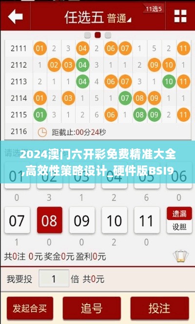 2024澳门六开彩免费精准大全,高效性策略设计_硬件版BSI9.74