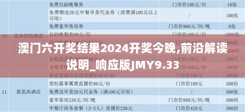 澳门六开奖结果2024开奖今晚,前沿解读说明_响应版JMY9.33