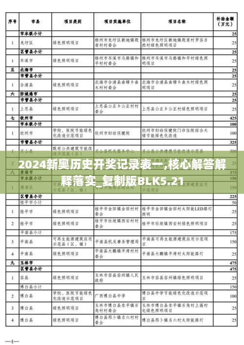 2024新奥历史开奖记录表一,核心解答解释落实_复制版BLK5.21