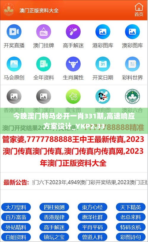 今晚澳门特马必开一肖331期,高速响应方案设计_YKP2.33