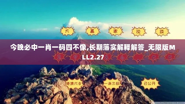 今晚必中一肖一码四不像,长期落实解释解答_无限版MLL2.27