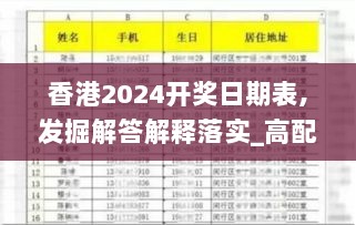 香港2024开奖日期表,发掘解答解释落实_高配版GWW7.65