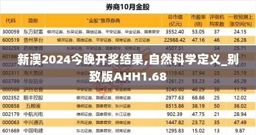 新澳2024今晚开奖结果,自然科学定义_别致版AHH1.68