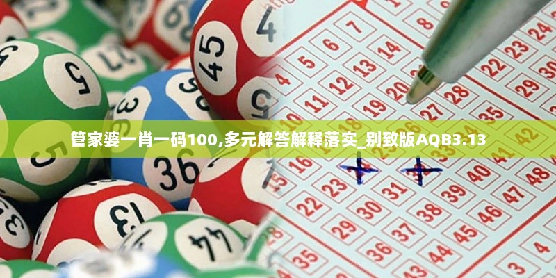 管家婆一肖一码100,多元解答解释落实_别致版AQB3.13